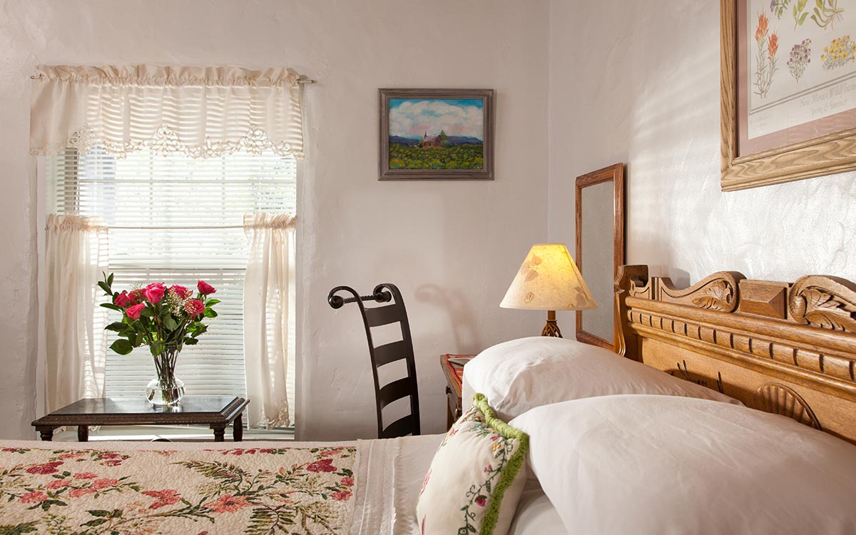 Stay in this beautiful guest room at your New Mexico elopement, or a great place to enjoy romantic getaways in New Mexico