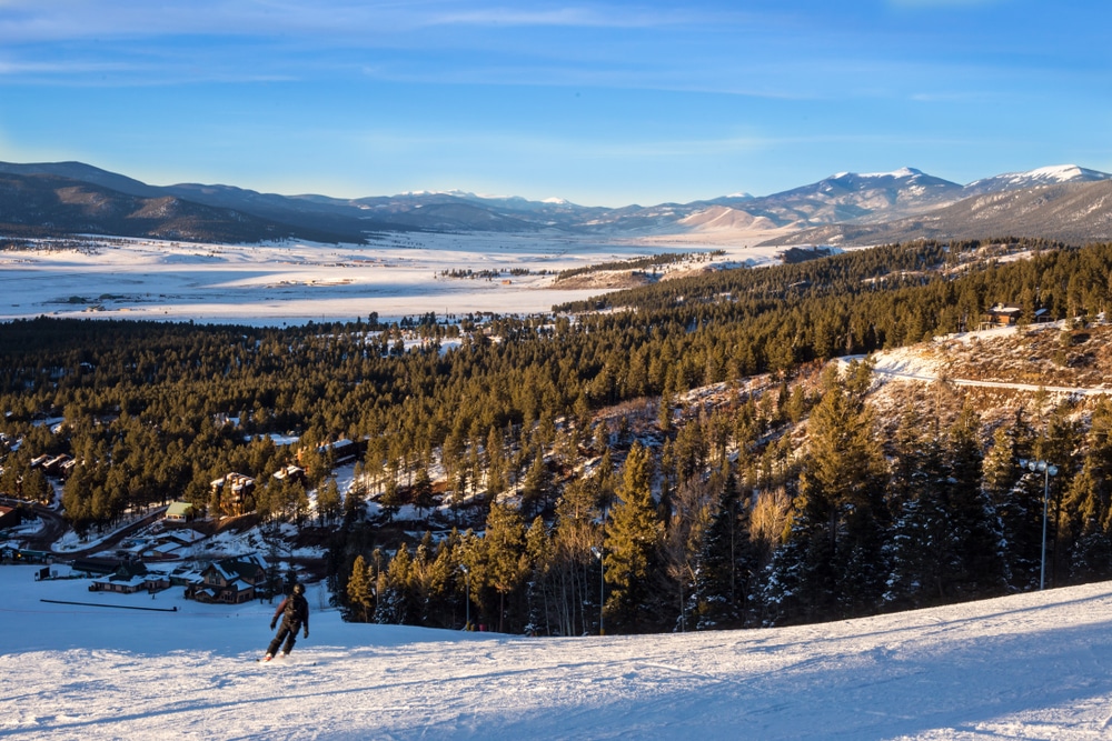 Great views while skiing at Angel Fire, another of the best New Mexico Ski Resorts