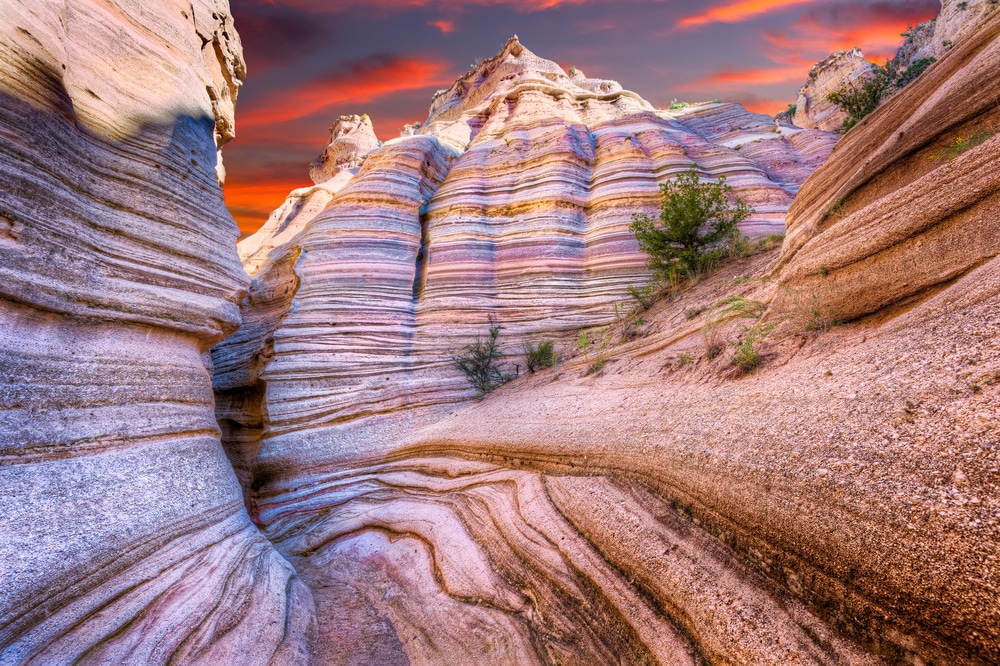 Beautiful sunrise view of Tent Rocks near our New Mexico Bed and Breakfast