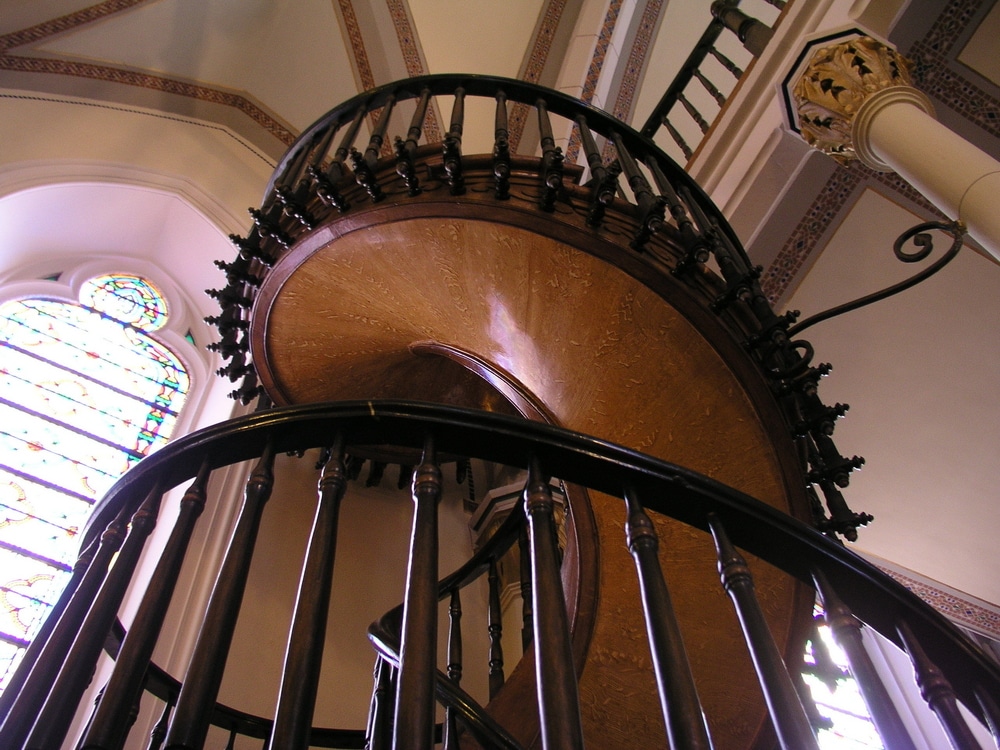 The stunning spiral staircase inside the Loretto Chapel in Santa Fe