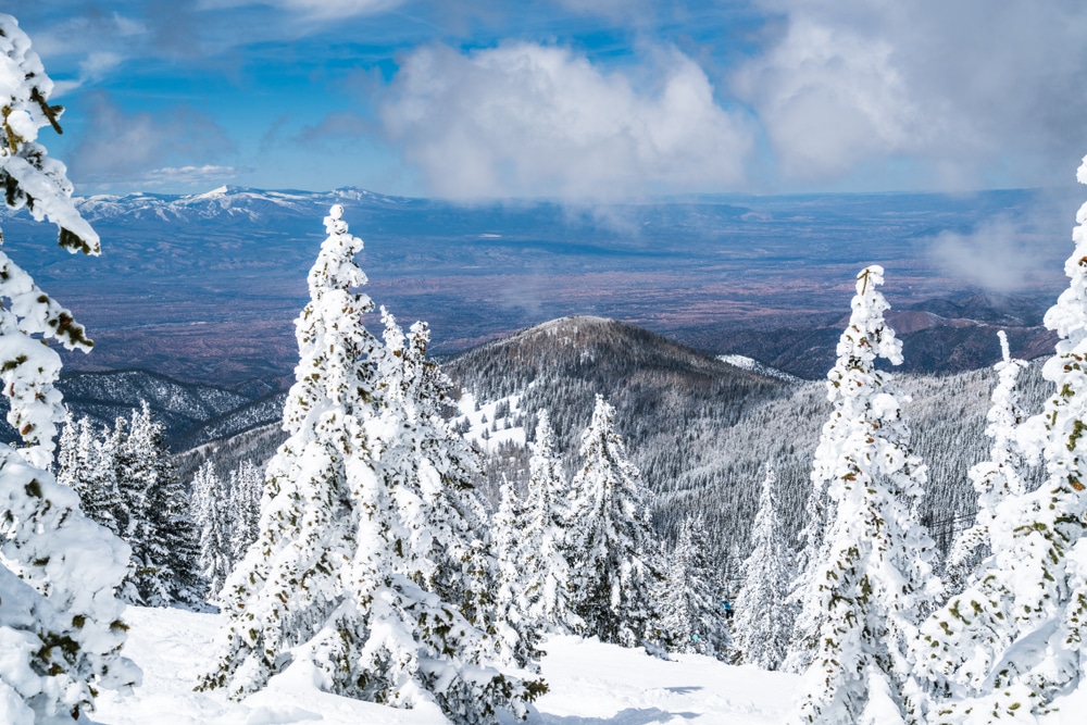 Winter views from places like Taos Ski Valley an other New Mexico ski resorts