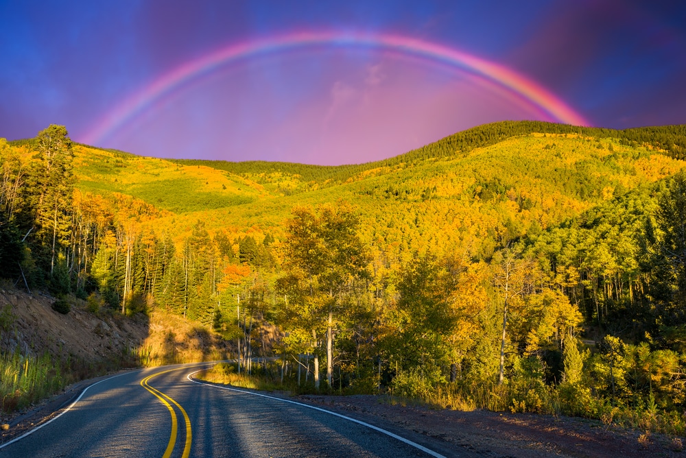 Scenic drive through fall foliage, one of the best things to do to enjoy fall in New Mexico